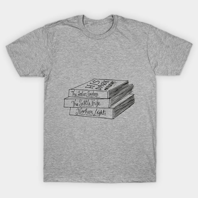 His Dark Materials Book Stack T-Shirt by louweasely